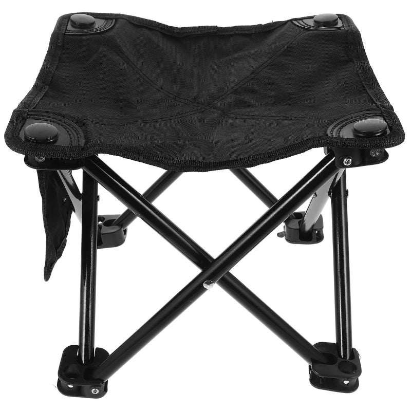 Portable Folding Camping Chair With Side Pocket Lightweight Collapsible Fishing Stool Large Retractable Bench For Outdoor Hiking Picnic - Image 2
