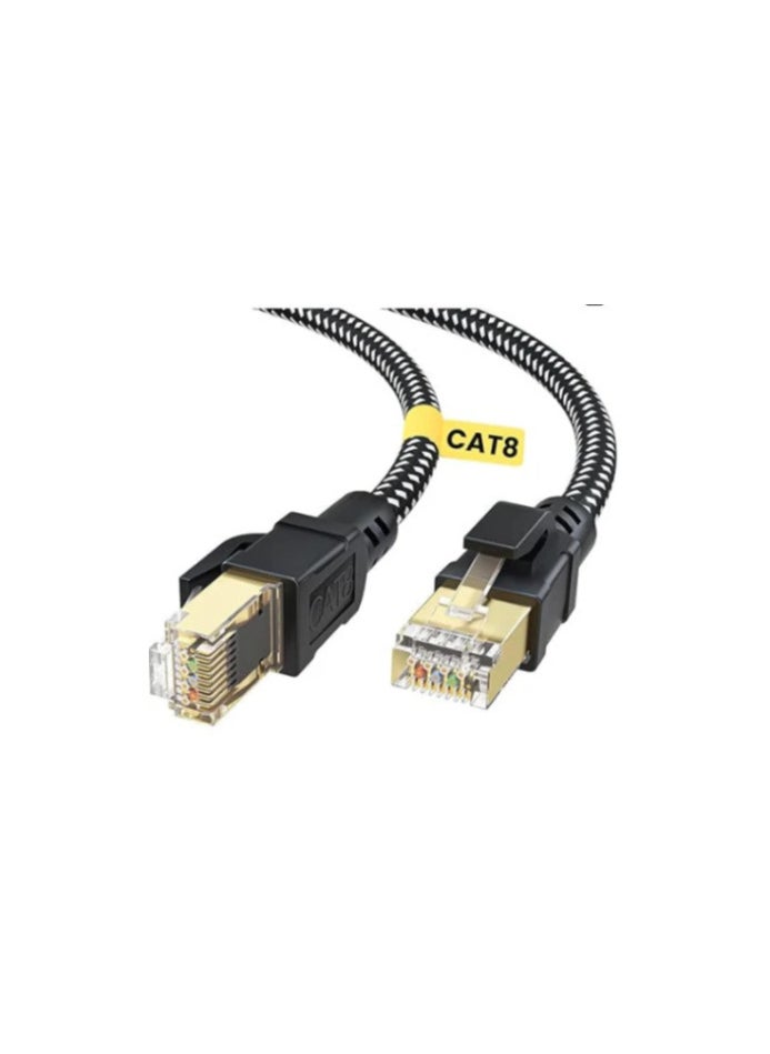 Generic Cat8 Etherne Cable High Speed 40Gbps 2000MHz RJ45 Network Internet Braided Shielded Cord LAN Wire Compatible with Gaming Switch PC PS5 PS4 Xbox Modem Router WItFI Extender Patch Panel -3M  - Image 1