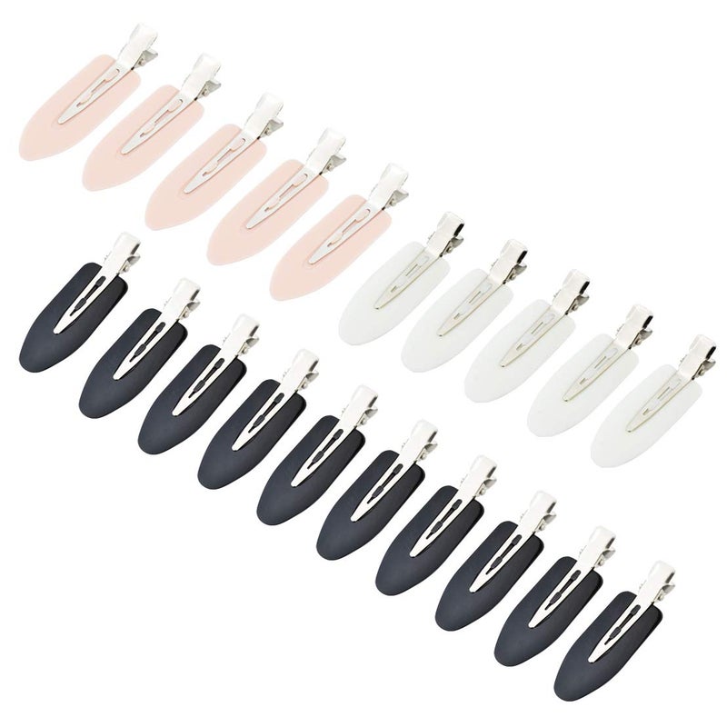 Wobe 24 Pcs No Bend Hair Clips Pin Curl Creaseless Clips No Crease Hair Clip for Hairstyle Bangs Finger Waves Makeup Application Hairdressing Hairpins Styling Clips for Hair Salon Black Pink White - Image 5