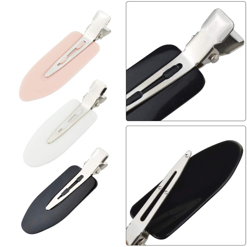 Wobe 24 Pcs No Bend Hair Clips Pin Curl Creaseless Clips No Crease Hair Clip for Hairstyle Bangs Finger Waves Makeup Application Hairdressing Hairpins Styling Clips for Hair Salon Black Pink White - Image 3