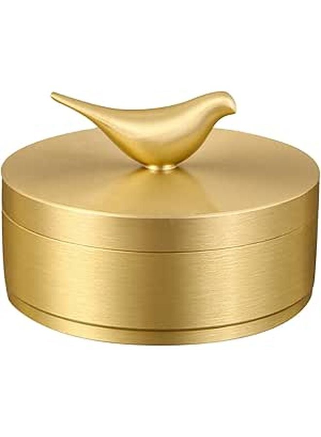Brass Ashtray With Lid Sealed Smoke Container Wear Resistant Home Car Accessory - Image 1