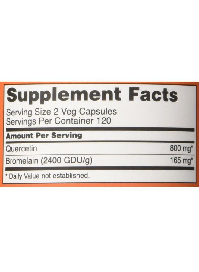 Now Foods Quercetin With Bromelain - 240 Capsules - Image 3