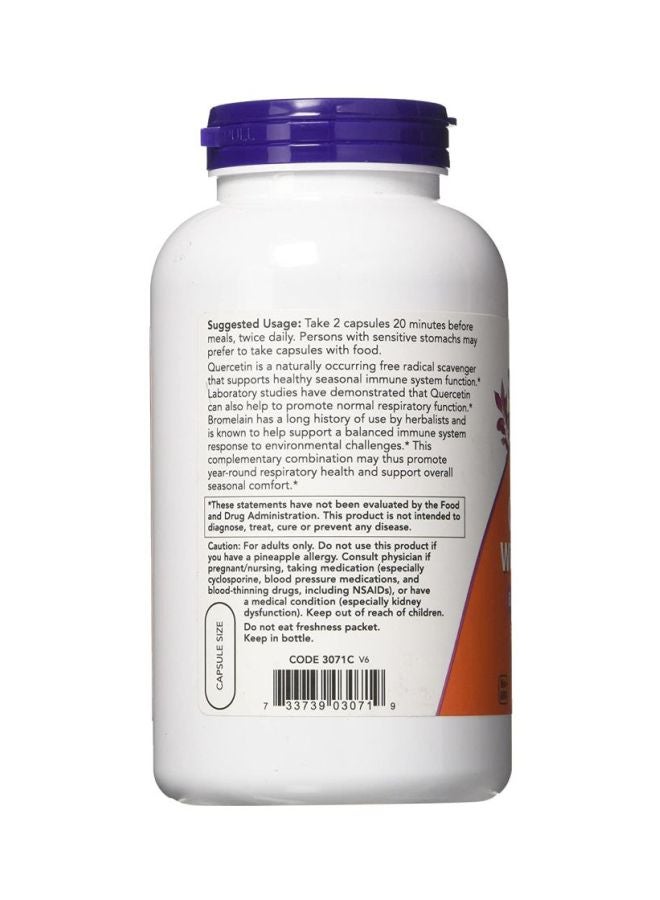 Now Foods Quercetin With Bromelain - 240 Capsules - Image 2