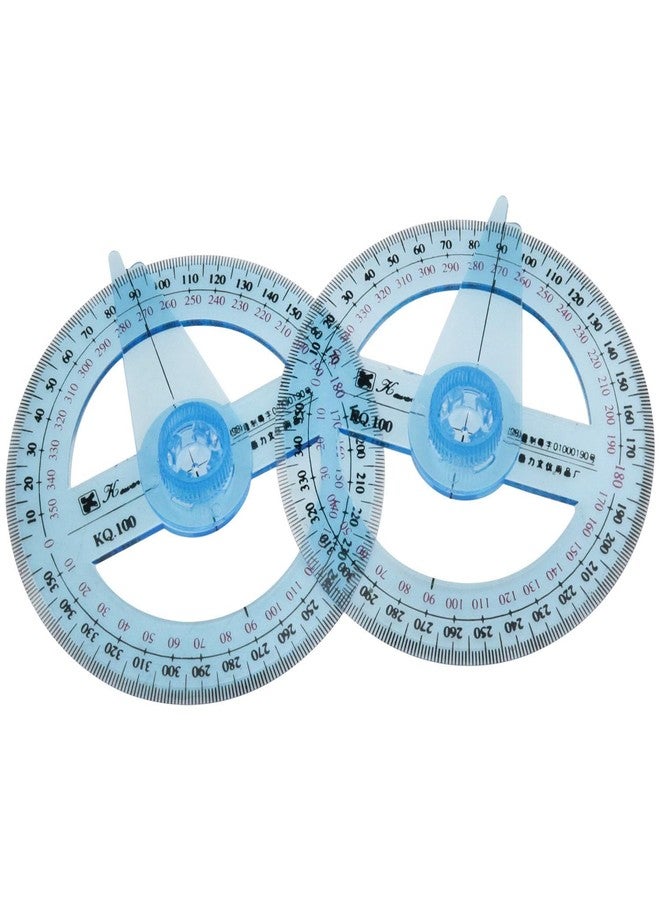 AYLIFU 2PCS Swing Arm Protractor 4 Inch 360 Protractor Plastic Transparent Full Circle Protractor for Mathematical Geometry Measurement Tools - Image 3