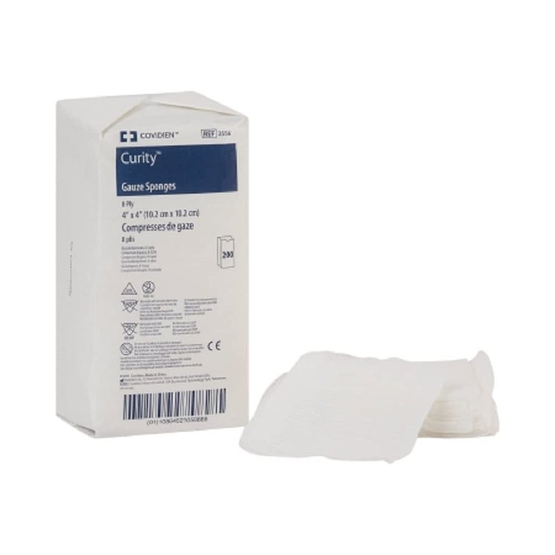 Covidien Curity Gauze Sponge NonSterile 4 x 4 8Ply Pack of 200