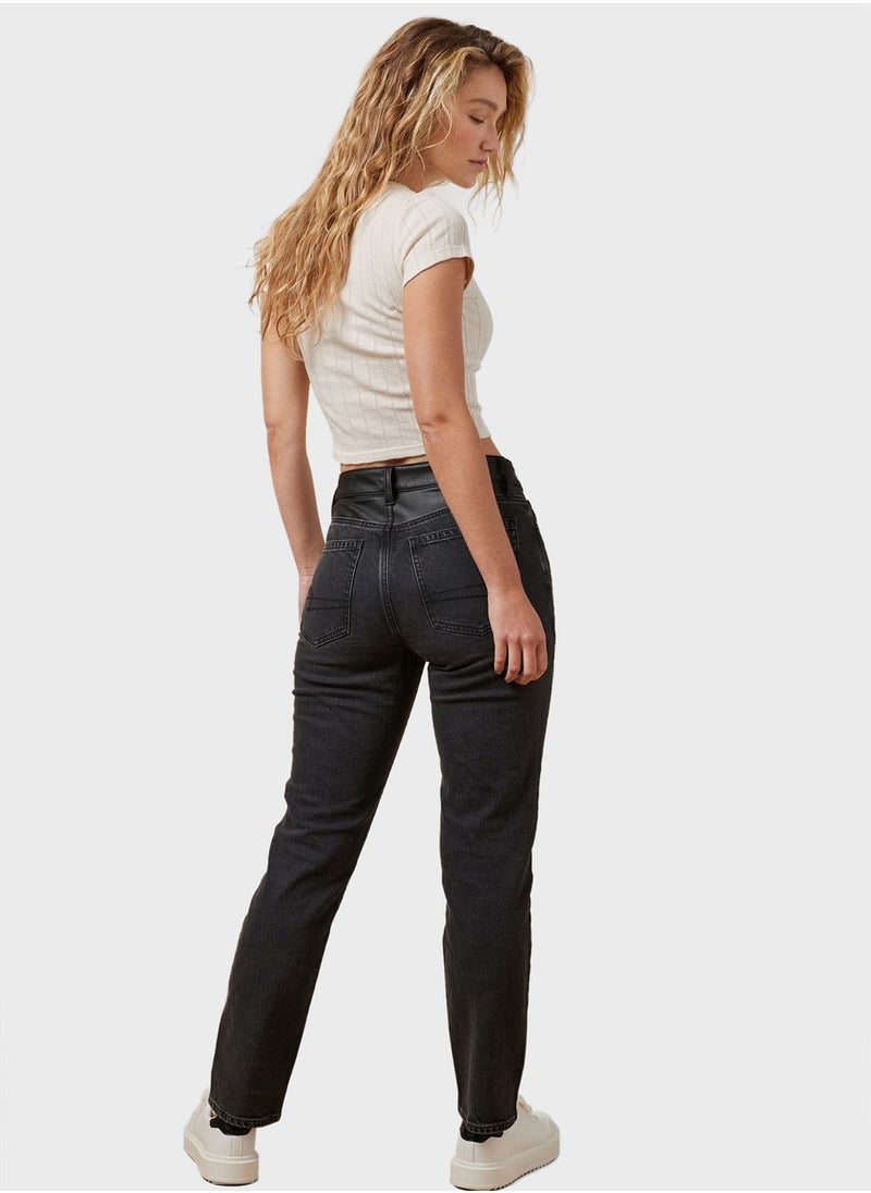 American Eagle - High Waist Straight Fit  Jeans - Image 1