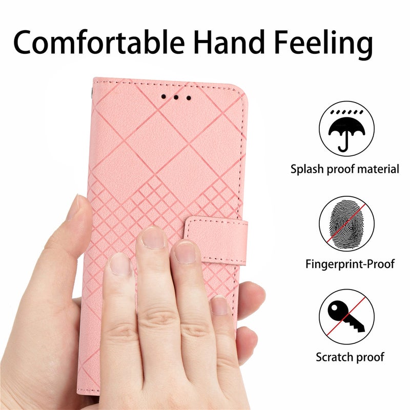 BURAQ Case Cover For Honor X5b 4G / X5b Plus 4G Rhombic Grid Texture Leather Phone Case(Pink) - Image 5