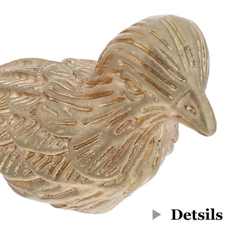 Cartoon Bird Cabinet Knobs 2 Pack Golden Brushed Metal Single Hole Drawer Pulls For Kitchen Wardrobe Dresser - Image 4
