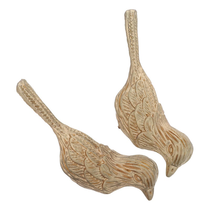 Cartoon Bird Cabinet Knobs 2 Pack Golden Brushed Metal Single Hole Drawer Pulls For Kitchen Wardrobe Dresser - Image 2