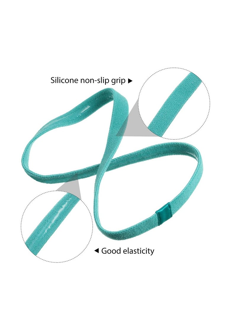 SYOSI, 12 Pieces Thin Non-Slip Elastic Sport Headbands, Hair Bands with Non Slip Silicone Grip Exercise Hair Sweatbands for Men Women Football Basketball Soccer Tennis Yoga - Image 2