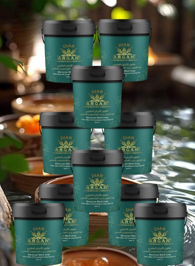 Diar Argan 10 Pieces Moroccan Argan Soap with Olive Oil and Eucalyptus Oil 600grams - Image 1