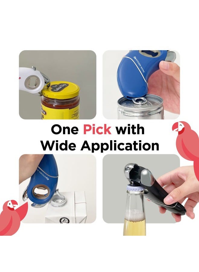 Kitchen Mama Epic One Multifunctional Opener - Opens Bottles with Screw Caps and Crown Caps, Cans, Pull Tabs and Jars - Ergonomic, Arthritic Hand Friendly - Metal Grey - Image 4