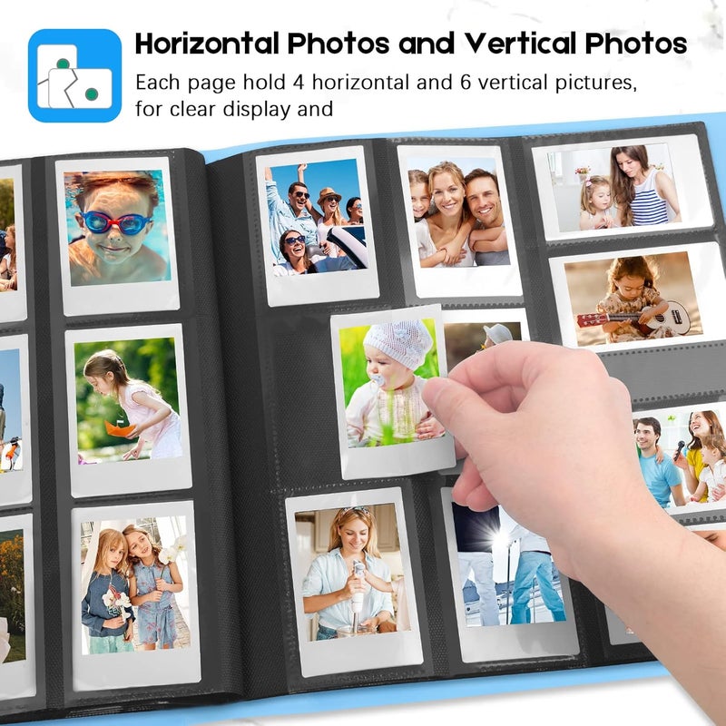 Veicevol 560 Pockets Photo Album for Fujifilm Instax Mini Camera, Album for Polaroid Photo, for Fujifilm Instax Mini 12 11 9 40 90 8 Evo LiPlay Instant Camera, 2x3 Photo Albums (Blue) - Image 2