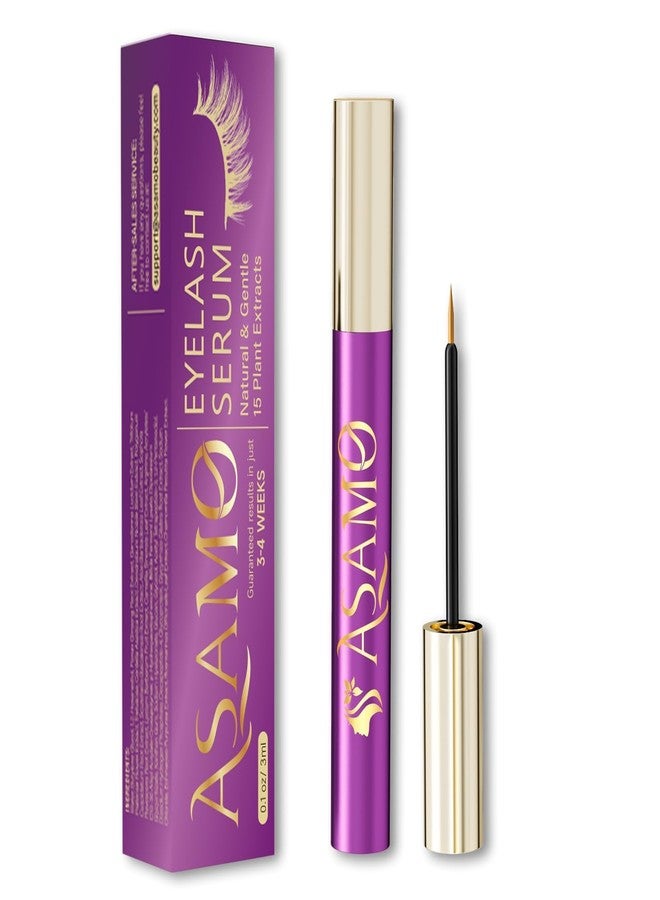 ASAMO Eyelash Growth Serum - Natural Lash Enhancer with 15 Botanical Extracts - Advanced Lash Formula for Longer, Thicker, Fuller Looking Lashes - Oil-Free, Hypoallergenic & Gentle - 3ml - Image 1