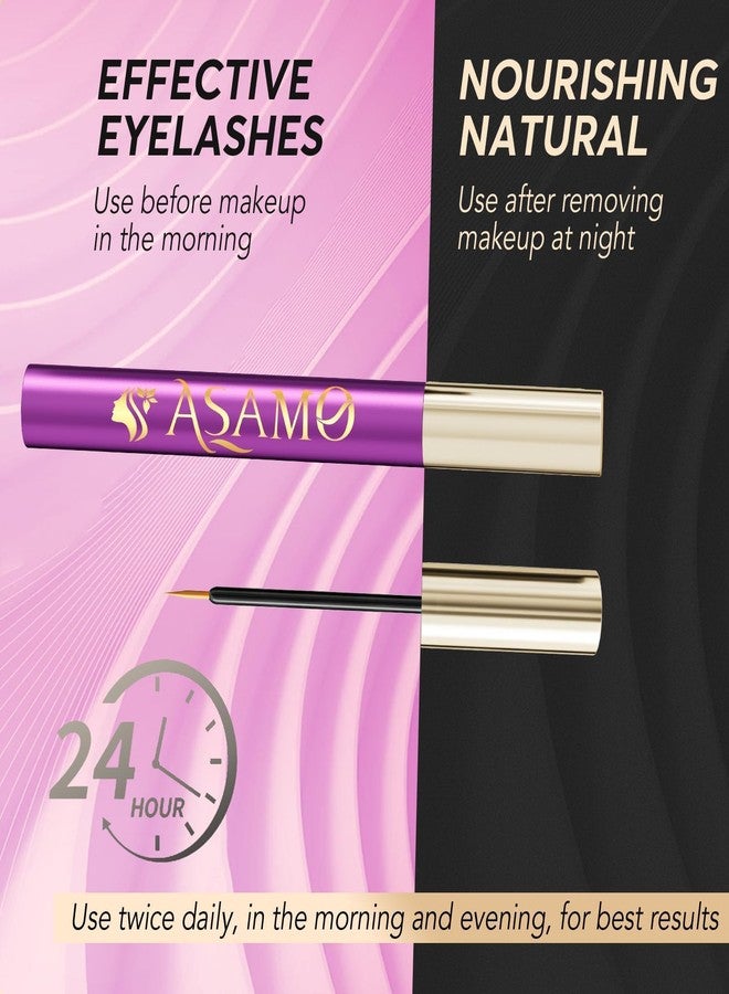 ASAMO Eyelash Growth Serum - Natural Lash Enhancer with 15 Botanical Extracts - Advanced Lash Formula for Longer, Thicker, Fuller Looking Lashes - Oil-Free, Hypoallergenic & Gentle - 3ml - Image 5