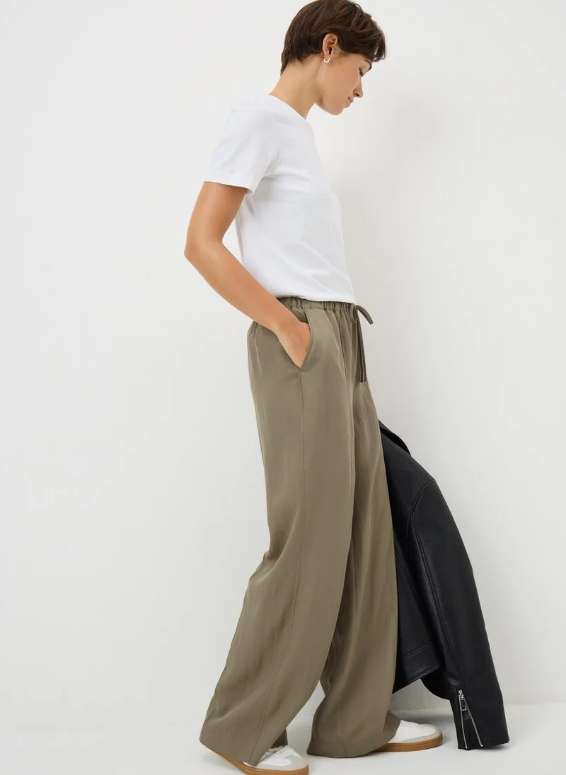 Matalan Khaki Lyocell Wide Leg Trousers