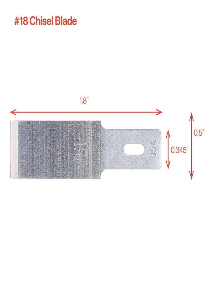 Excel Blades #18 Wood Chisel Blades - 1/2" High Carbon Steel Replacement Blades (100-Pack) - Fits K2, K5, K6 Handles - Precision Carving, Shaving, and Crafting - Made in USA - Image 2