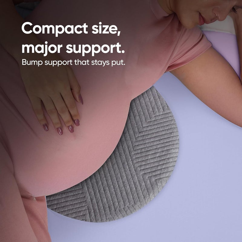 Frido وسادة الحمل المائلة | دعم الذاكرة للحمل وما بعد الولادة للنوم الجانبي | دعم متعدد الاستخدامات للبطن والظهر والساقين لتخفيف الضغط | غطاء قماش مزيج بارد (رمادي) - Image 5