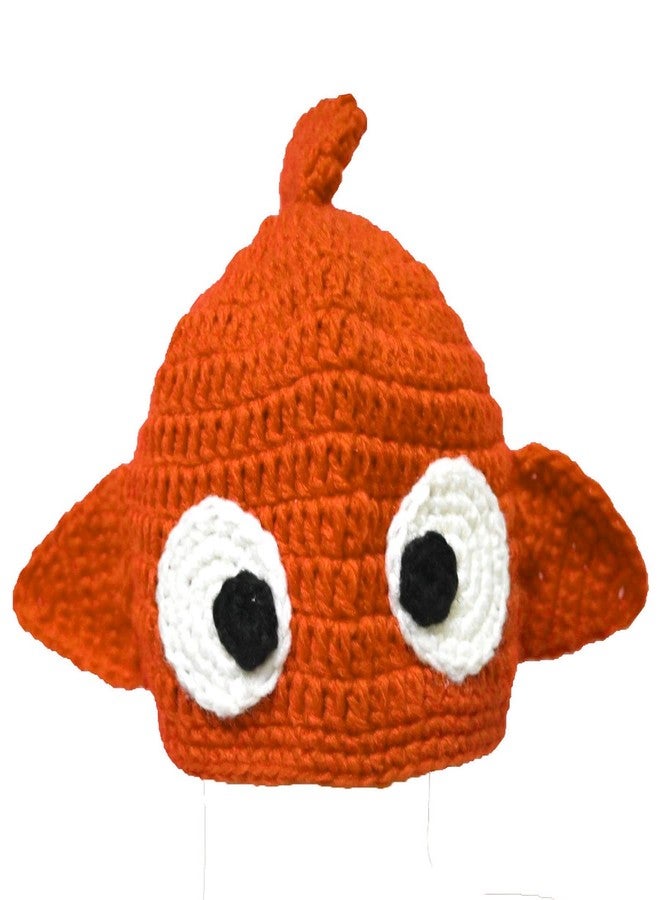 BIBITIME Handmade Knitted Cute Little Goldfish Beanie Crochet Hat Photography Prop Cap (Large for Adult, Orange) - Image 3