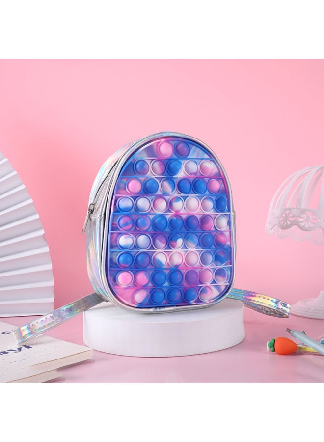 Spot Silicone Backpack Children's Educational Decompression Toy Schoolbag Bubble Pinch Le Rodent Killer Pioneer Backpack-Color:Small Bag Style 9 16*19  - Image 1