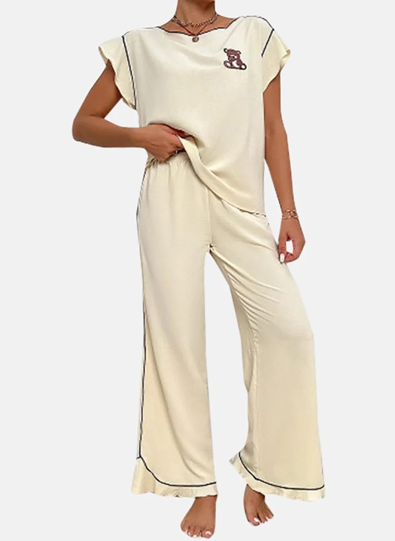 يونيكي Cream Solid Pyjamas & Top