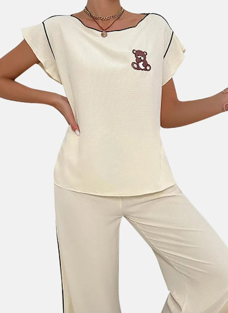 يونيكي Cream Solid Pyjamas & Top