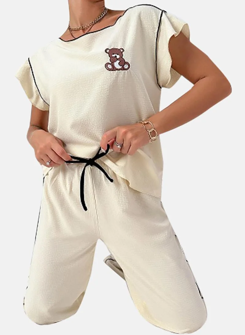يونيكي Cream Solid Pyjamas & Top