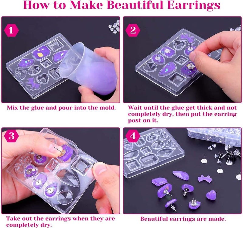 DIY Crafts DIY Crafts 5x Sets, Silver Large Post & Back Sets, Hypoallergenic Earring Posts and Backs, Steel Earring Making Kit Earring Posts Studs, Earring Backs, J (5x Sets, Silver Large Post & Back Sets)  - Image 5