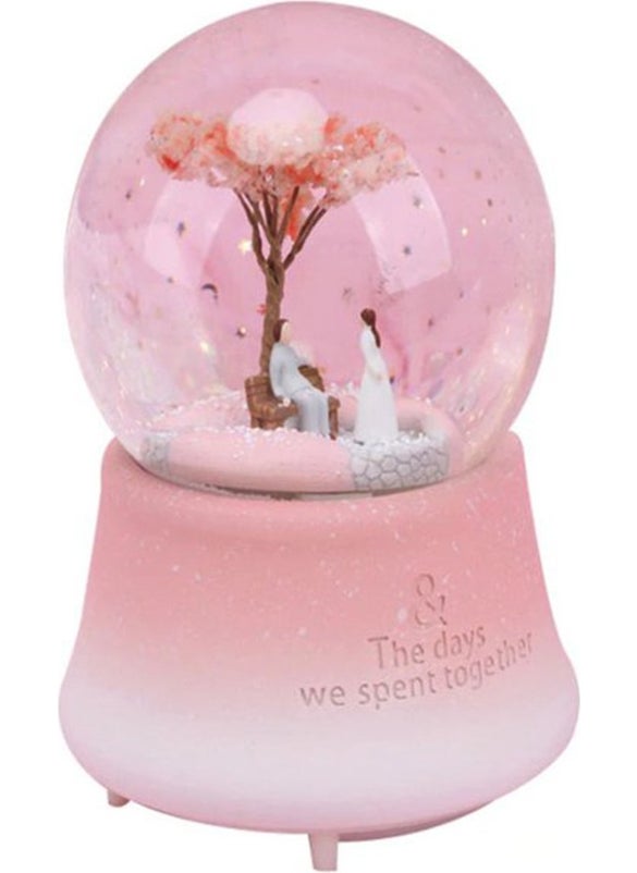 Romantic Lovers Large Musical Light Snow Globe