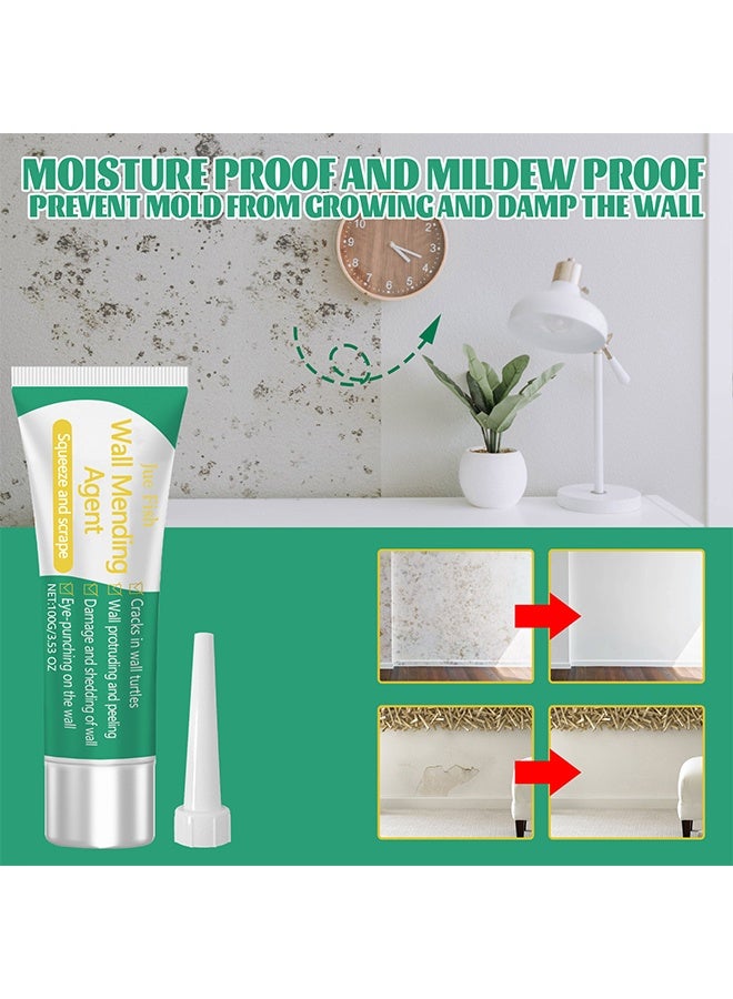 JUE-FISH Wall Mending Agent, Crack Repair Wall Repair Waterproof Anti-Mildew Wall Repair Paste 100G - Image 2