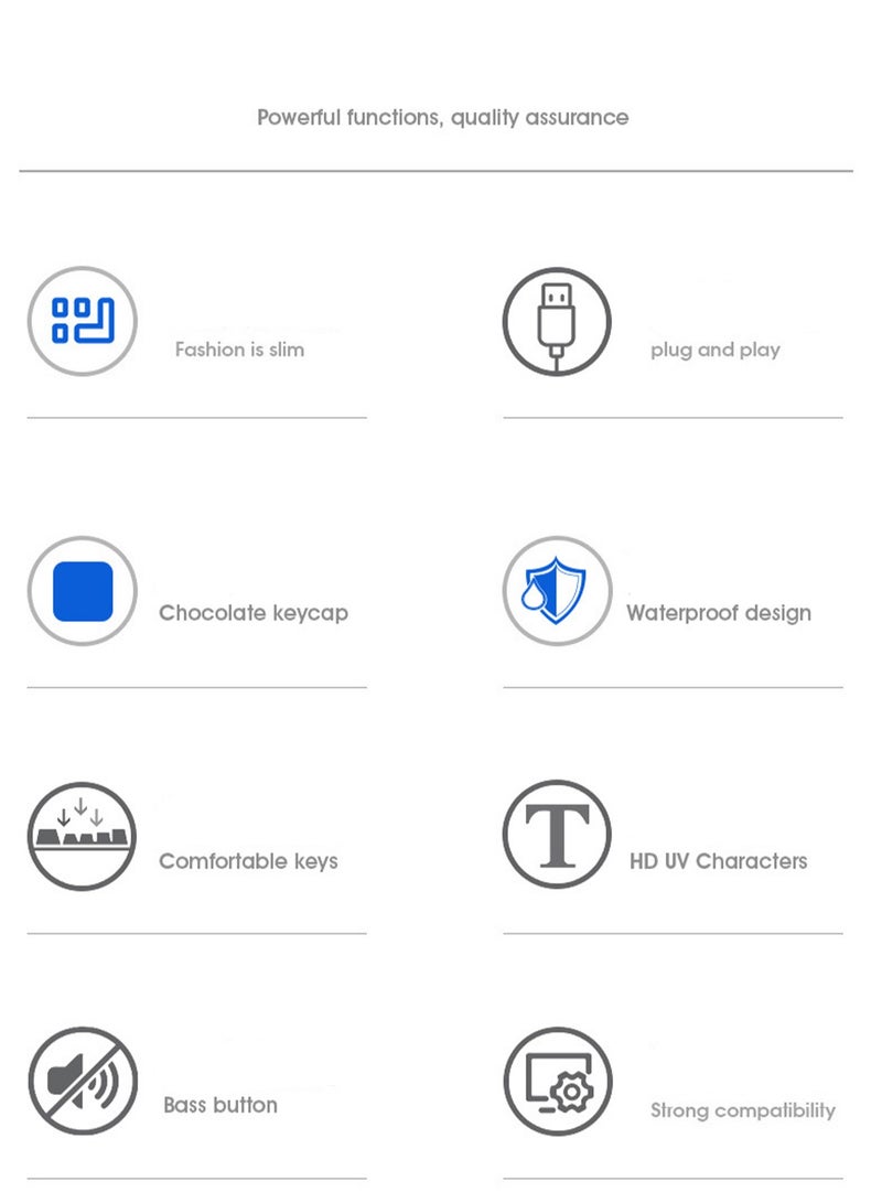 مجموعة لوحة مفاتيح وماوس سلكية، تصميم مريح، كمبيوتر مكتبي، كمبيوتر محمول - Image 2