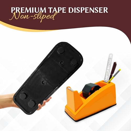 YAJNAS Tape Dispenser for Packing, Heavy Weight and Anti-Skid 2 inch Cello Tape Dispenser for Home, Office, School Use (Random Color) - Image 5