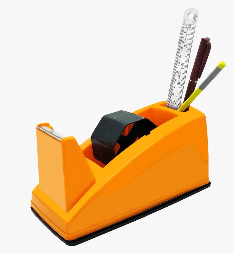 YAJNAS Tape Dispenser for Packing, Heavy Weight and Anti-Skid 2 inch Cello Tape Dispenser for Home, Office, School Use (Random Color) - Image 1