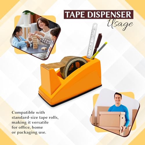 YAJNAS Tape Dispenser for Packing, Heavy Weight and Anti-Skid 2 inch Cello Tape Dispenser for Home, Office, School Use (Random Color) - Image 4