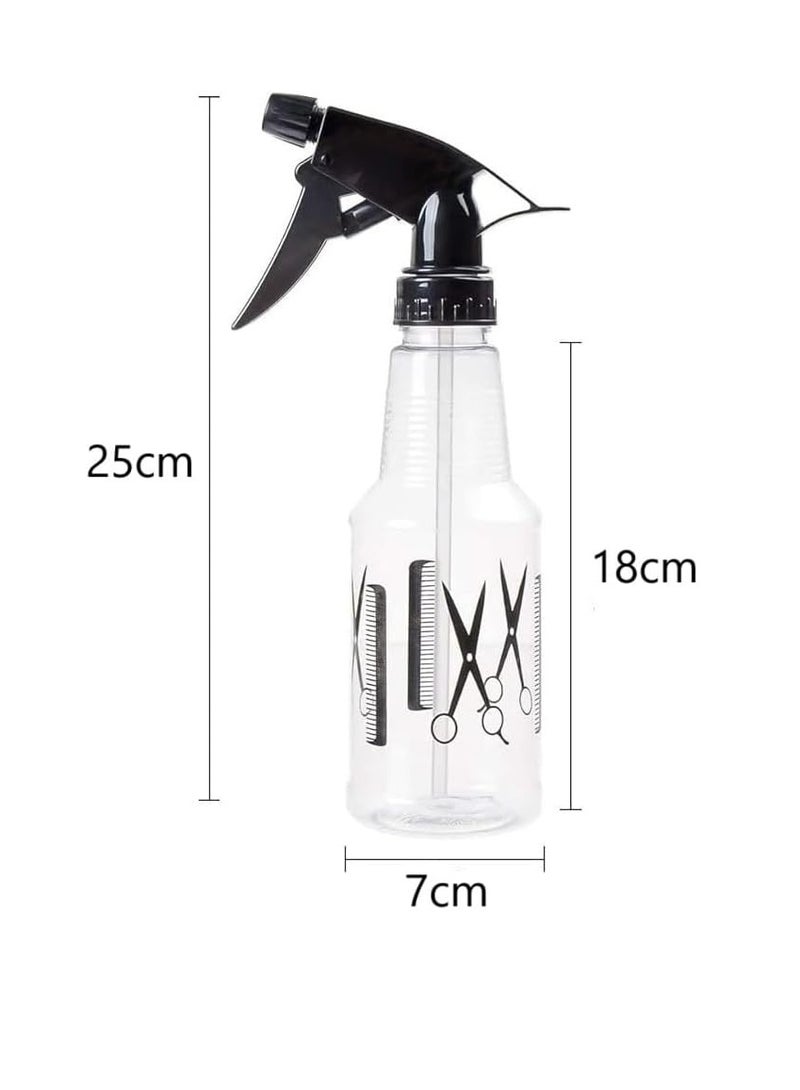 Stylish Scissors & Comb Design Spray Bottle for Hairdressers – Durable Lightweight Transparent and Refillable Hair Spray Bottle with Adjustable Nozzle Capacity 500ml (2 Piece) - Image 5