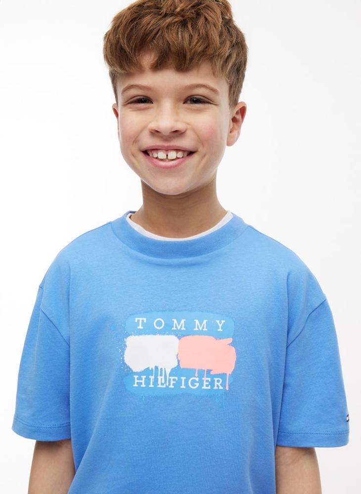 TOMMY HILFIGER Flag Graffiti T-Shirt - Image 3