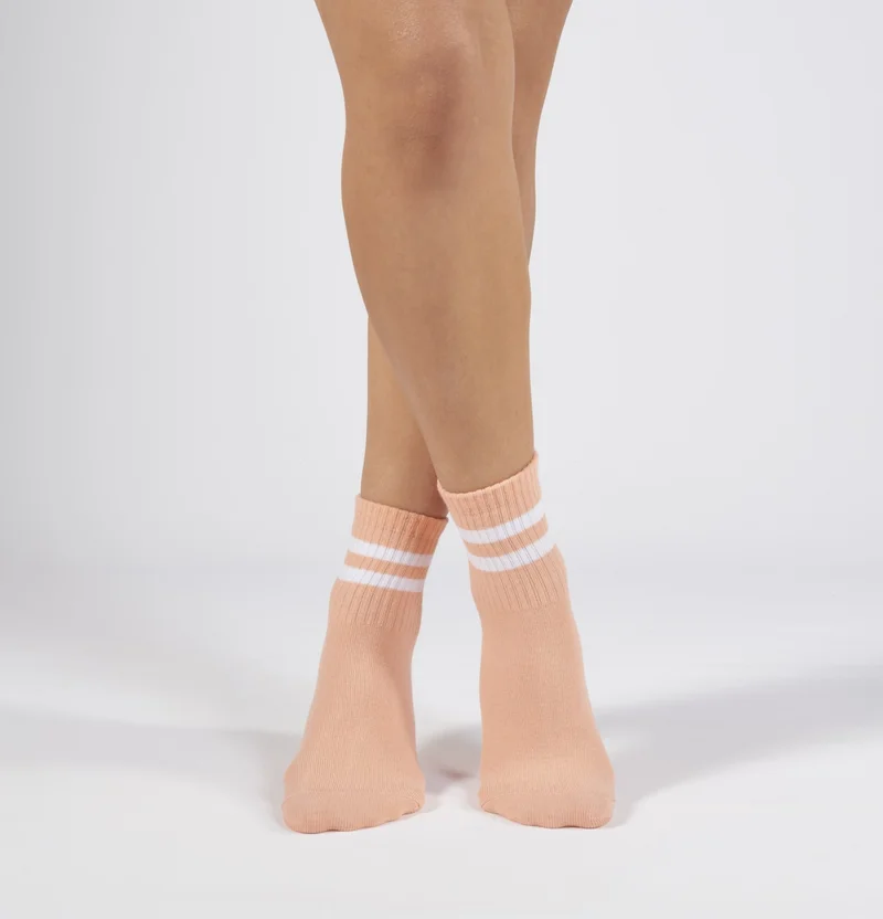 Forwena Dark Salmon Cotton Seamless Tennis Socks