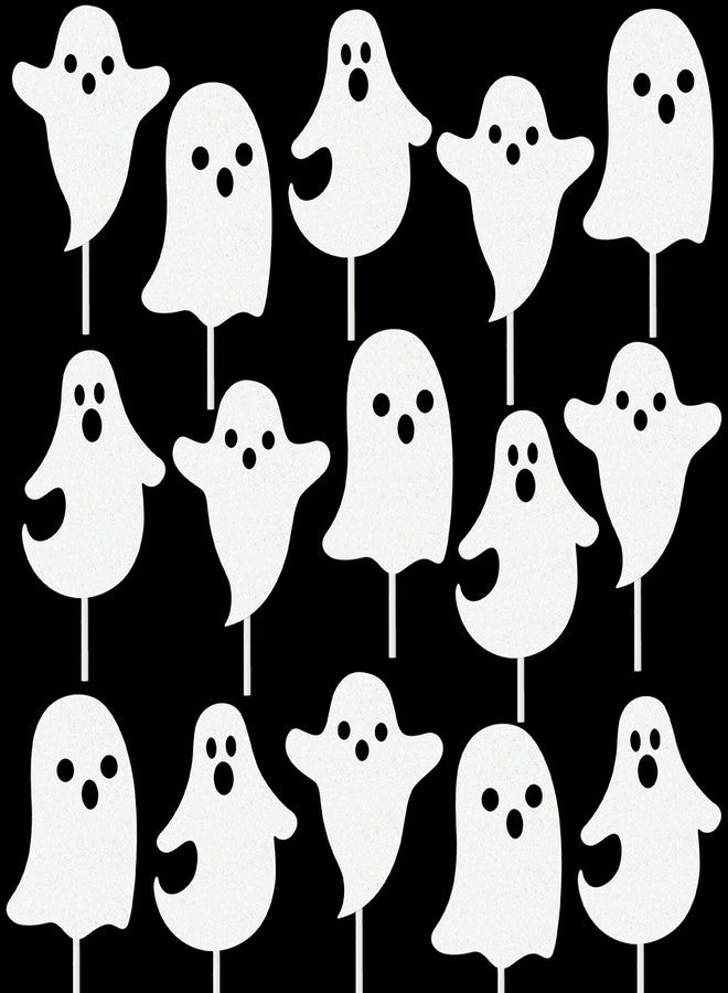 umoni Halloween White Glitter Ghost Cupcake Toppers 24PCS Ghosts Baby Shower Cake Decorations Cute Ghost Cake Toppers for Happy Halloween Birthday Party Baby Shower Supplies - Image 2