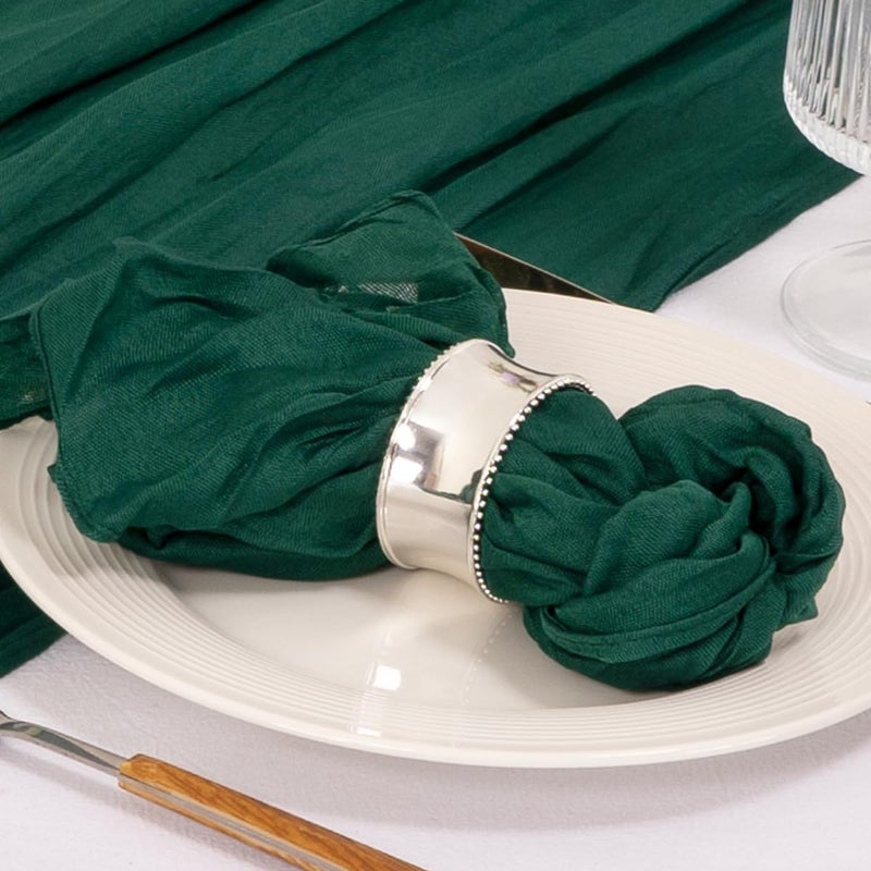 MLMC 24 Pack Emerald Green Cheesecloth Napkins Boho Rustic Gauze Cloth Napkins Washable 21x21 for Wedding Bridal Shower Birthday Anniversary Dinner Decor - Image 4