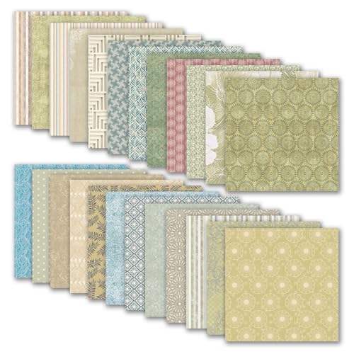 MIATTCLD 12x12 Scrapbook Paper Pastel Background Paper for Scrapbooking, 24 Sheets/24 Designs Decorative Craft Papers Double Sided Patterned Papers for Junk Journals DIY Cards Album Decor - Image 4