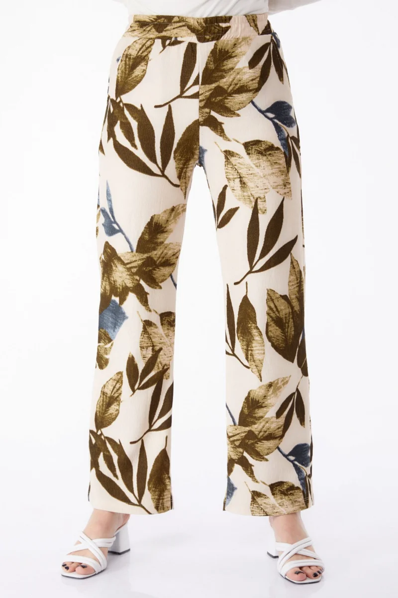 Tofisa Plain Mid Women's Khaki Patterned Trousers - 25316
