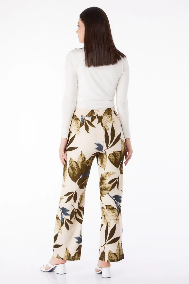 Tofisa Plain Mid Women's Khaki Patterned Trousers - 25316
