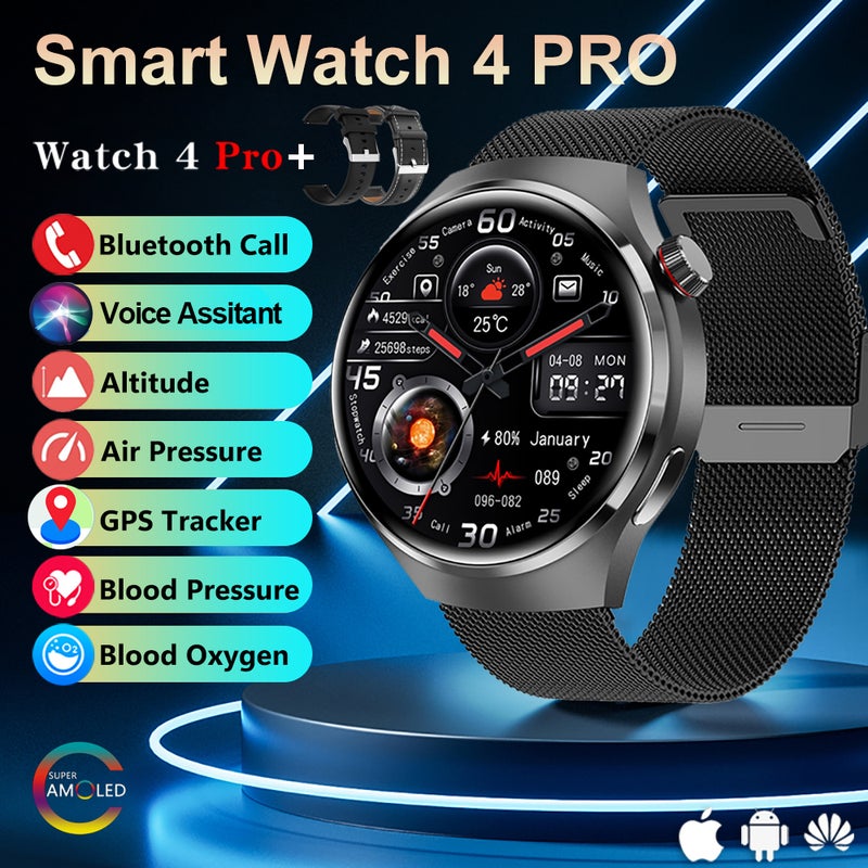 SACOSDING Smart watch GT4 for men with altitude Barometer, Amoled screen, heart rate blood pressure sleep monitor, sports watch for Huawei iOS and Andriod WATCH4 - Image 1