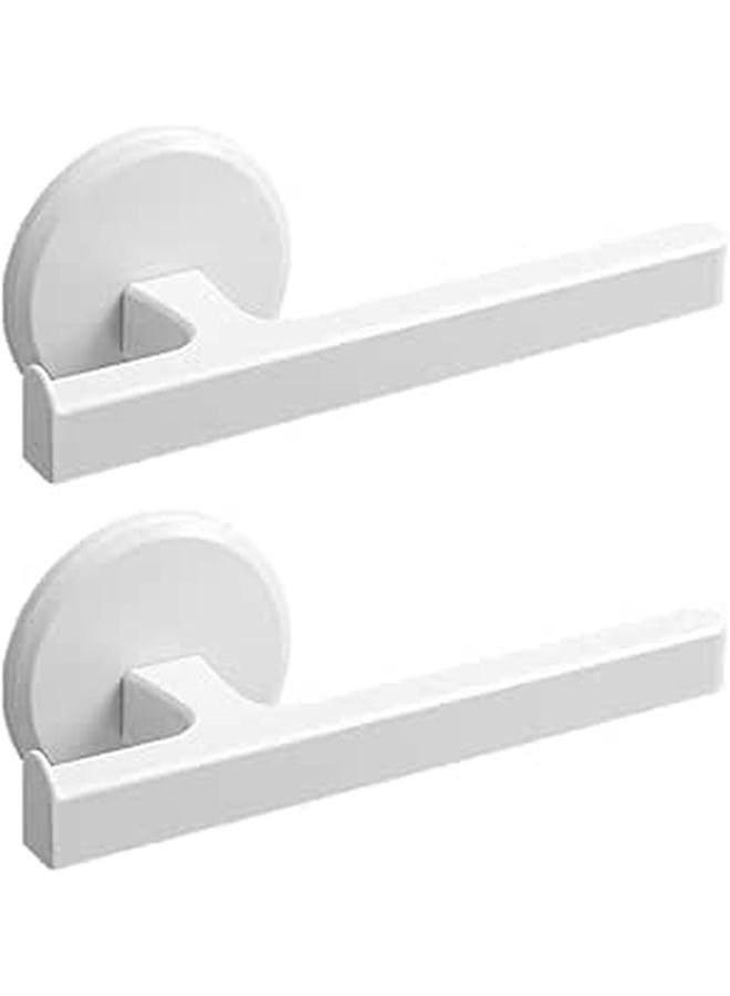 2pcs Wall Mounted Towel Bar and Bathroom Storage Hanger White Punch Free Towel Rack for Home Bathroom Organization - Image 1