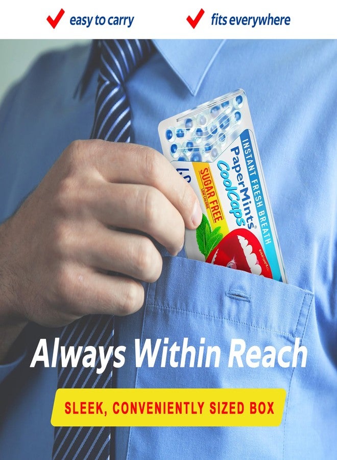 بيبرمينتس كبسولات بيبر مينتس كول كابس - نعناع منعش فوري للفم، خالية من السكر، عبوة من 4 قطع - 160 كبسولة. علاج لرائحة الفم الكريهة المزمنة للبالغين، لآلئ منعشة بنكهة النعناع لعلاج رائحة الفم الكريهة وجفاف الفم. - Image 4