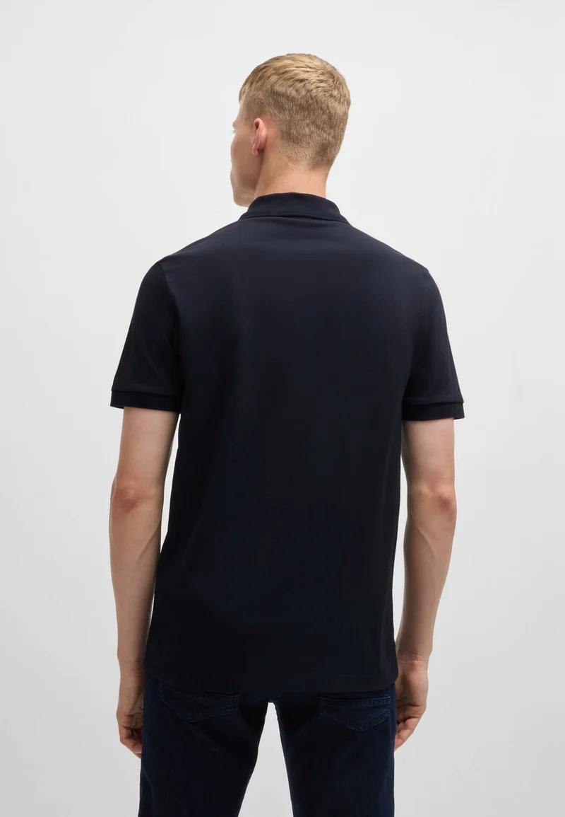 BOSS Stretch-cotton slim-fit polo shirt with logo patch