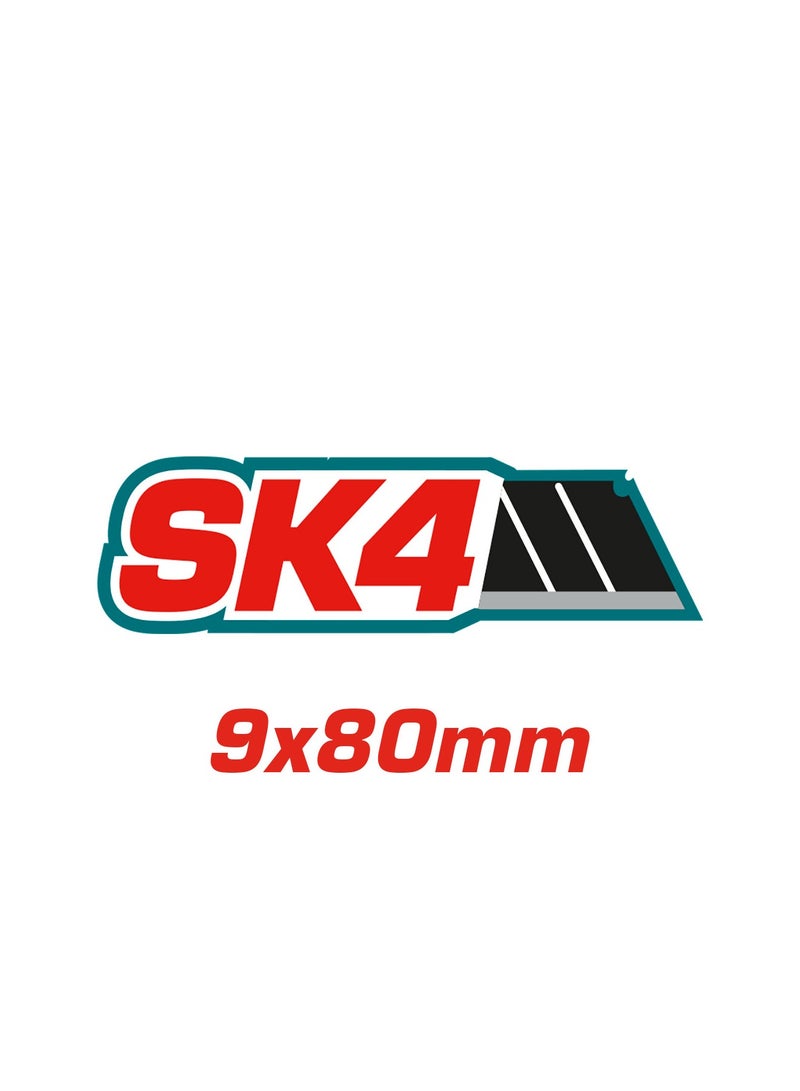 Total Utility Knife, 140mm Length, SK4 Steel Blade, Ergonomic Grip, Teal and Red - Image 3