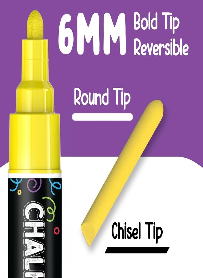 Chalkola 20 Liquid Chalk Markers for Blackboard (6mm Reversible Tip - Neon, Pastel, Metallic Dry Erase Marker) | Washable Chalk Pens for Chalkboards, Window, Car, Glass - Erasable Chalkboard Markers - Image 3
