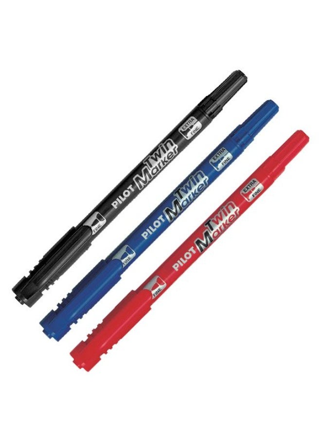 Pilot Twin Marker (Black/Blue/Red) - Image 1