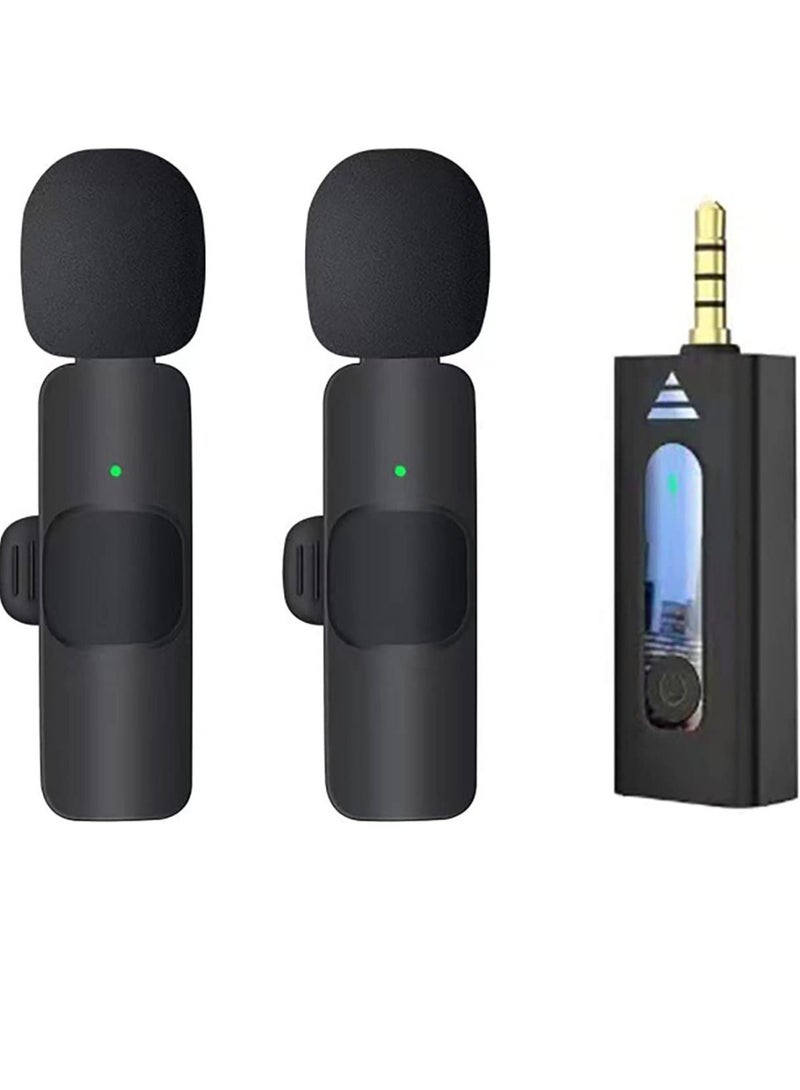 Wireless Lavalier Microphone for iPhone iPad USB C Smartphone, Plug and Play Mini Mic for YouTube TikTok Live Streaming Gaming K Song Recording Auto Noise Reduction (3.5mm 2) - Image 1